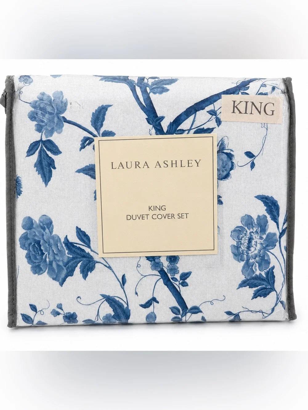 Laura Ashley King Blue Floral Duvet Cover Set